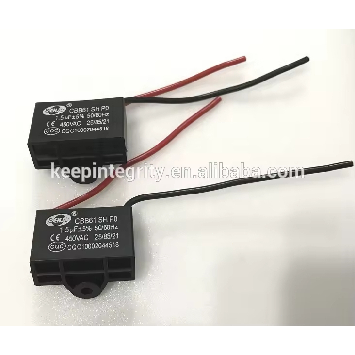 CBB61 Fan Start Capacitor 450VAC 0.47 0.68 1.2 1.5 1.8 2 2.2 2.5 3 4 5 14 15UF Electrolytic Motor St