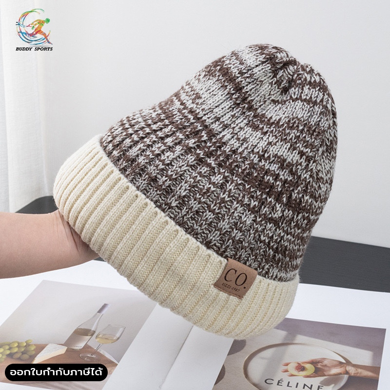 หมวก beanie ผ้าไหมพรมกันหนาว บุขนนุ่ม Japanese Style รุ่น 05A32
