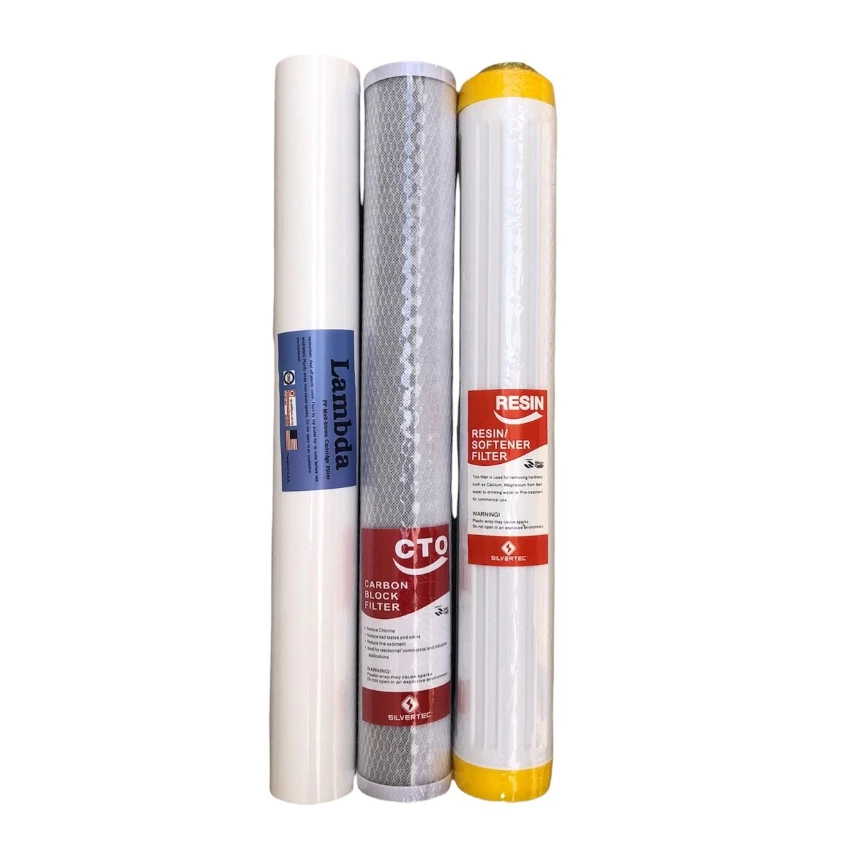 ชุดไส้กรองน้ำ 3 ขั้นตอน 20 นิ้ว (PP, Carbon, Resin/GAC)