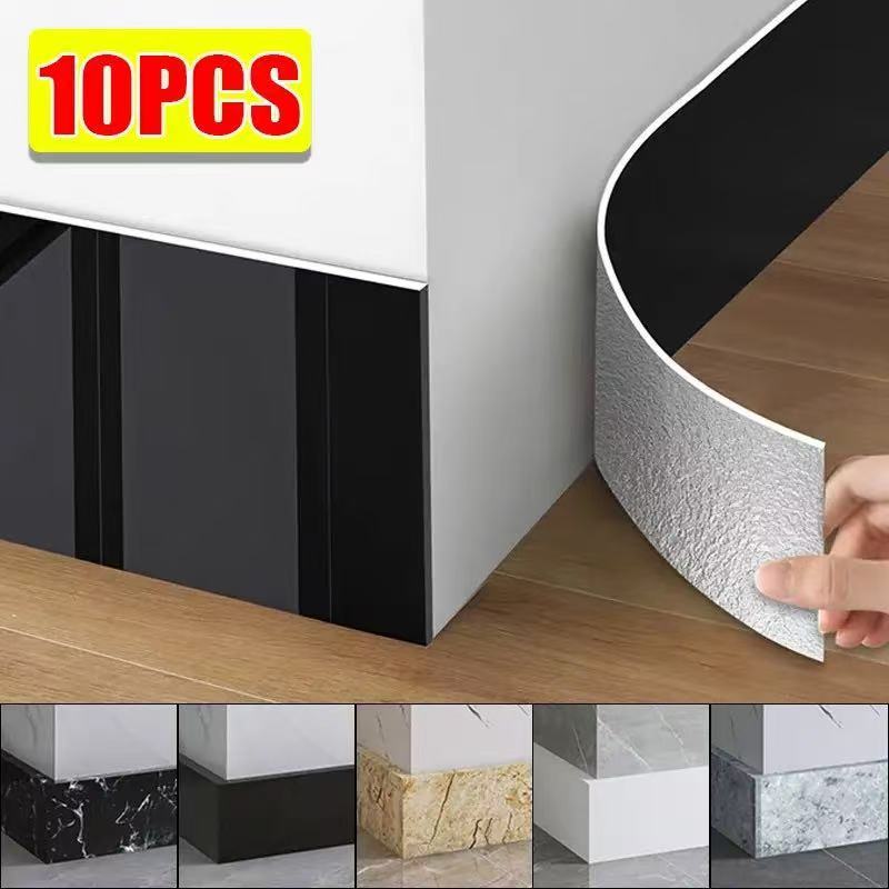 10*60 cm. พีวีซีกันน้ำเส้นรอบเอวลายไม้หินอ่อนมีกาวในตัวรูปลอกลายเส้นติดผนังสติ๊กเกอร์ติดผนังขอบฐานการตกแต่งบ้าน - รูปที่ 3