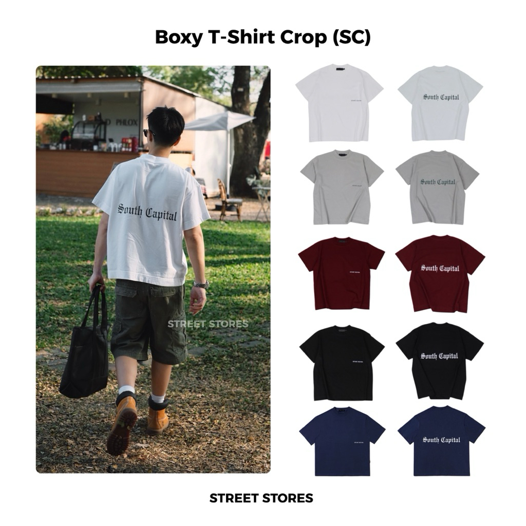 เสื้อยืดBoxy fit logo SC ทรงครอป ผู้ชาย Clothing