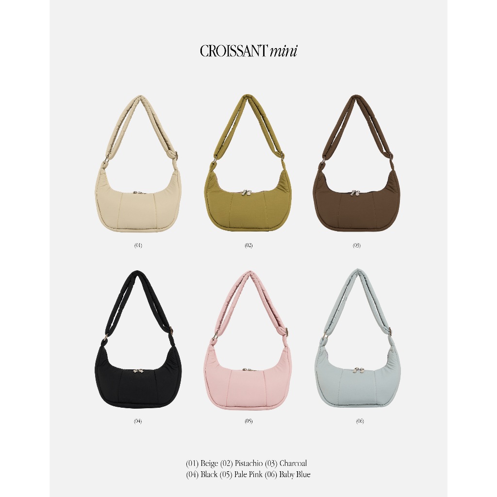 WHISPERWHITE - CROISSANT mini กระเป๋าสะพายข้างไนลอน บุนุ่ม
