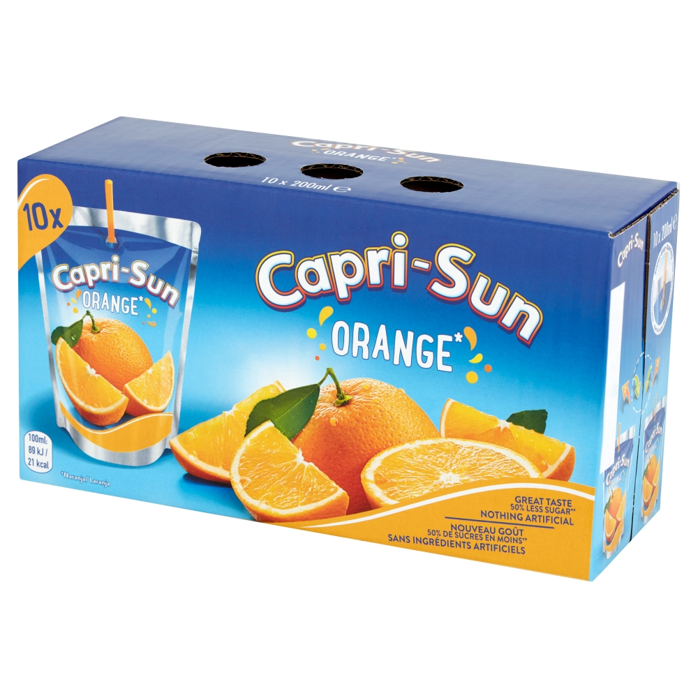 🌟พร้อมส่ง🌟Capri Sun Orange 200 ml. 10 piece คาพรีซัน น้ำส้ม 12% ขนาด 200 มล. 10 ซอง