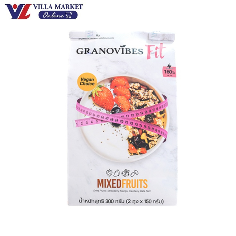 (ไม่มีโปร) กราโนล่าผสมผลไม้อบแห้ง Granovibes Mixed Fruit 300g