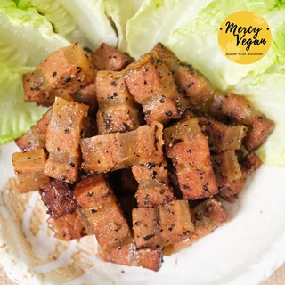 หมูสามชั้นพริกไทยดำ (มังสวิรัติ) ขนาด 480 กรัม Plentery Food x Mercy Vegan อาหารมังสวิรัติ