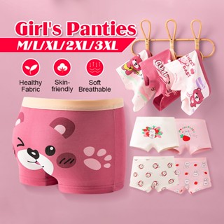 กางเกงในเด็กหญิง 4 ชิ้น กางเกงในขาสั้น น่ารักๆ ผ้าฝ้าย กางเก…