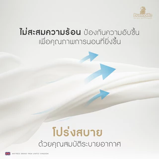 Dunlopillo หมอนข้าง Royal Cloud เพื่อสุขภาพ ป้องกันไรฝุ่น