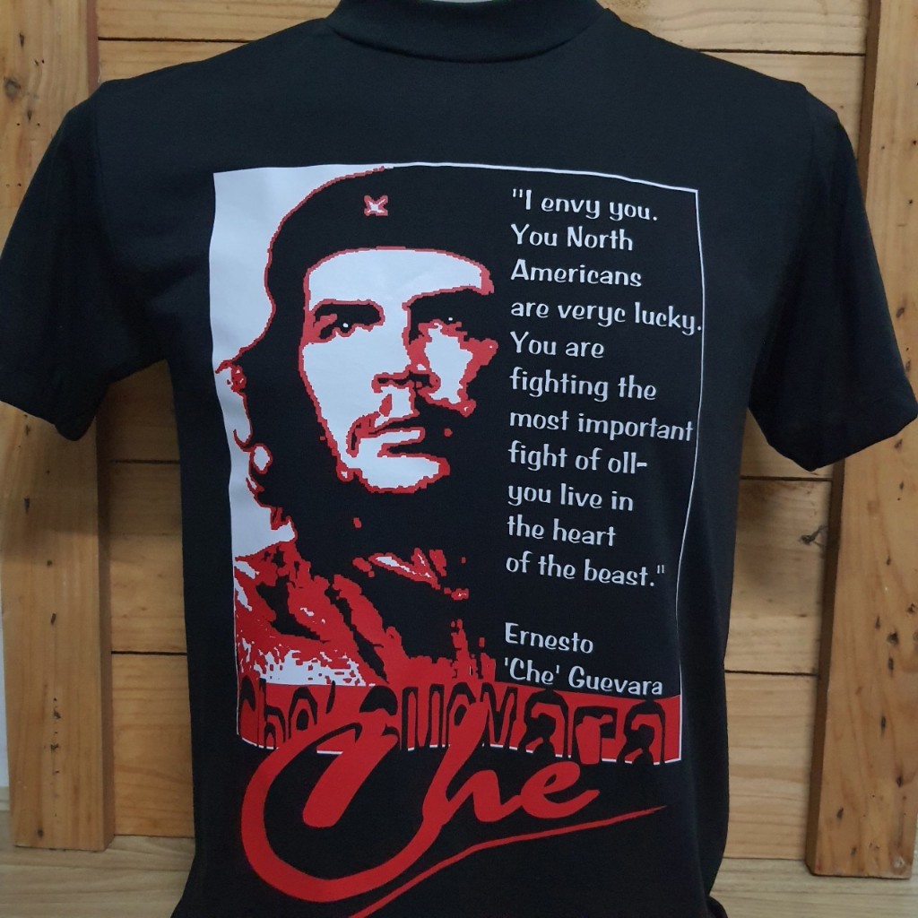 ​เสื้อเช ​CHE​ ​GUEVARA ​ผ้าบาง คอกลม สีดำ วินเทจ ไม่มีตะเข็บข้าง ผู้ชาย ผู้หญิง