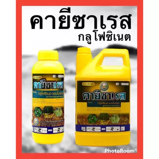 คายีซาเรส 4 ลิตร ตราหวีทอง กลูโฟซิเนต น้ำสีฟ้า กำจัดวัชพืชทั้งใบแคบ ใบกว้าง แบบสัมผัสและแทรกซึม ปลอดภัยต่อพืช หญ้าตีนกา
