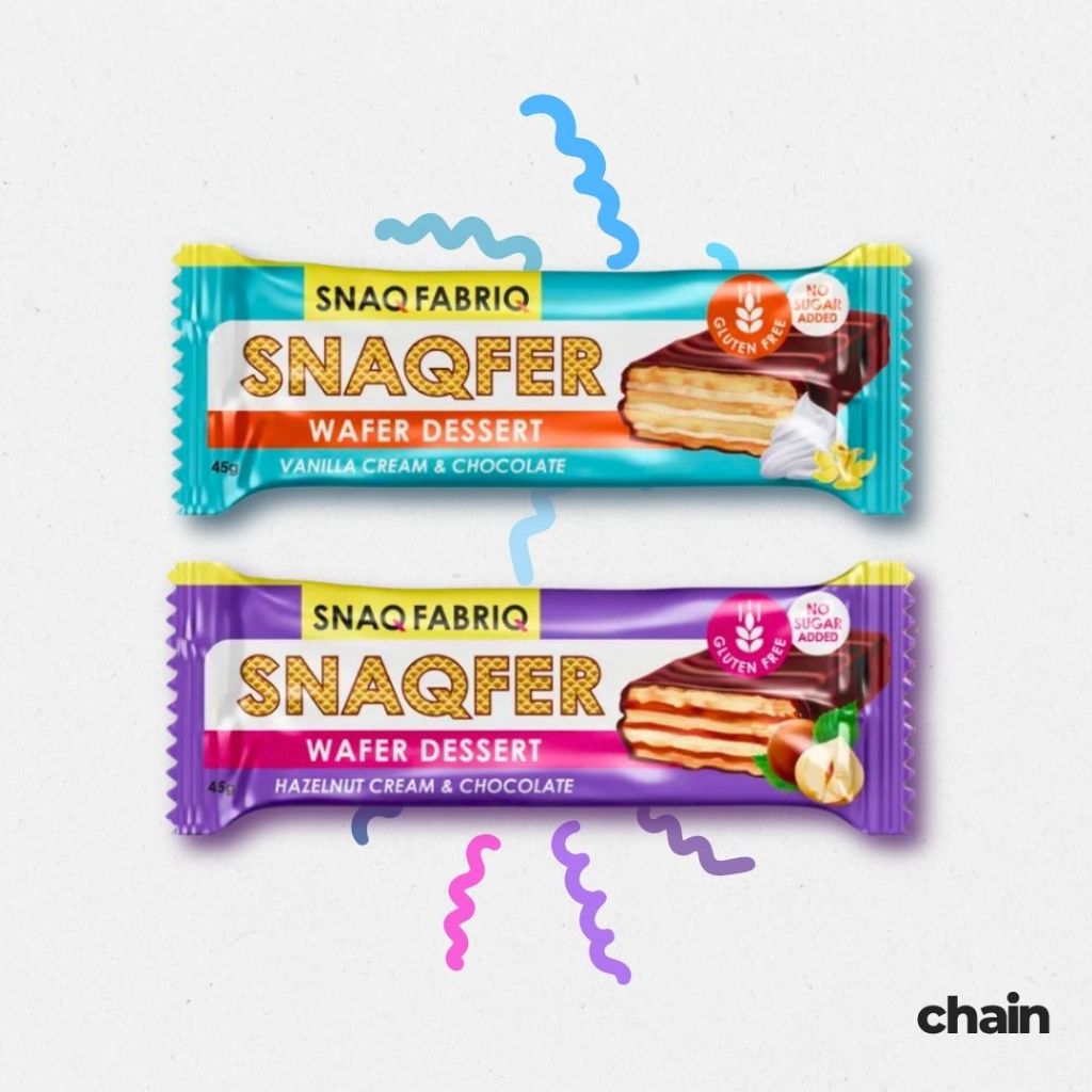 Snaqfer Sweet Wafer 45g – Vanilla & Chocolate Cream Filling  Gluten-Free  No Added Sugar  High Fiber  Healthy Snack