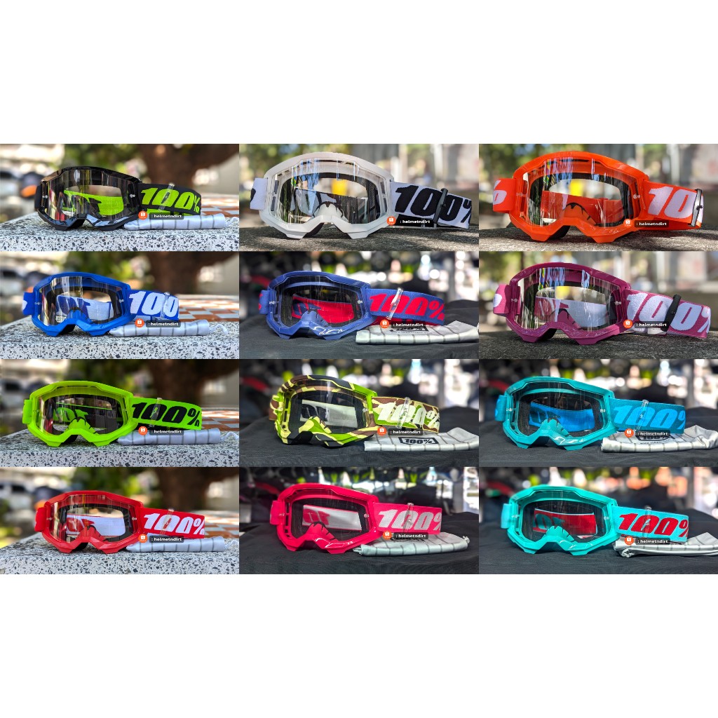 "ของแท้ !" แว่นวิบาก 100% The Strata2 (ล็อตใหม่7/2025) 7 สี เลนส์ใส// อุปกรณ์เลนส์แว่นวิบาก เทียร์ออฟ