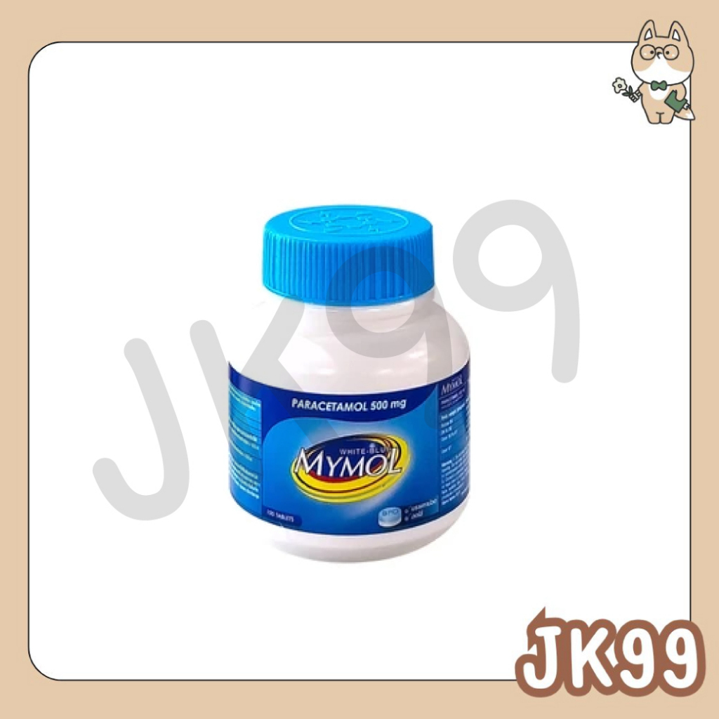 (1ขวด) มายมอล ไวท์ บลู Mymol พาราเซตามอล เม็ดฟ้าขาว ลดไข้ แก้ปวด