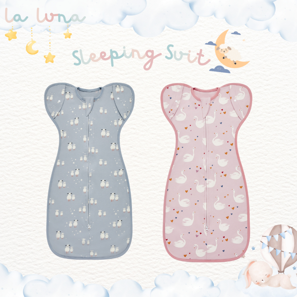 La Luna ถุงนอนเด็กแรกเกิด ถุงนอนกันสะดุ้ง 0-6 เดือน Two-way zip เปิดแขนได้ (Newborn Sleeping Bag)