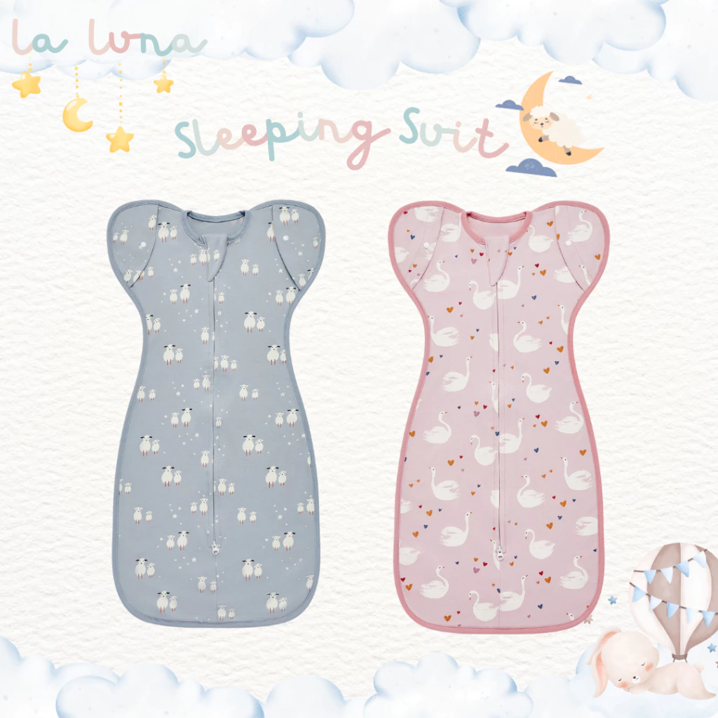 La Luna ถุงนอนเด็กแรกเกิด ถุงนอนกันสะดุ้ง 0-6 เดือน Two-way zip เปิดแขนได้ (Newborn Sleeping Bag)