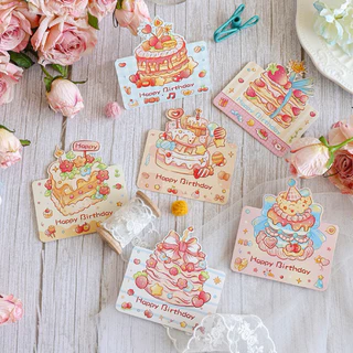 (แบบA5) การ์ดอวยพรวันเกิด การ์ดวันเกิด Birthday Card การ์ดสำหรับร้านเค้กร้านดอกไม้ การ์ดอวยพรราคาถูก