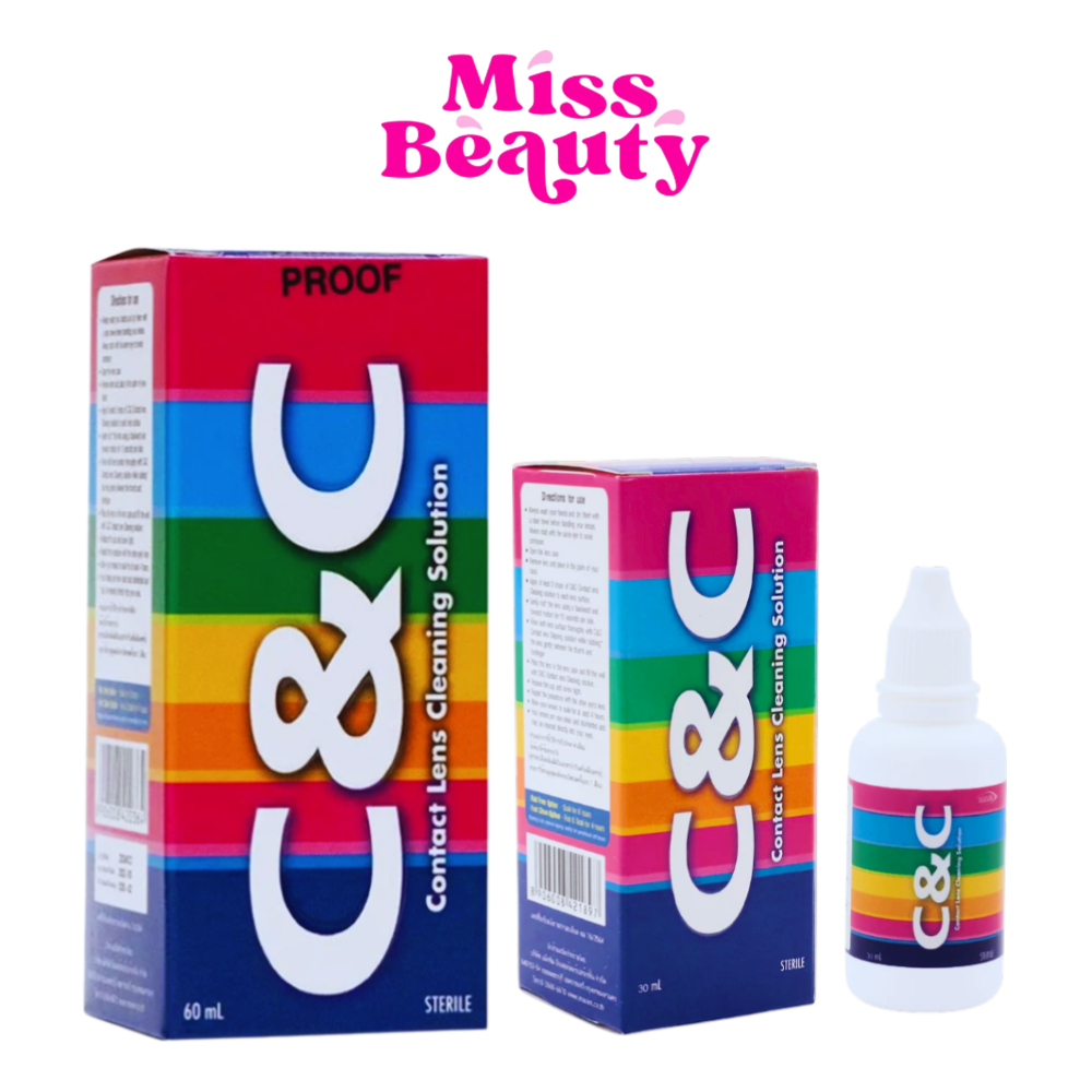 (ขวด) C&C Contact Lens Cleaning Solution  น้ำยาล้างคอนแท็กเลนส์ 30/60  มล.