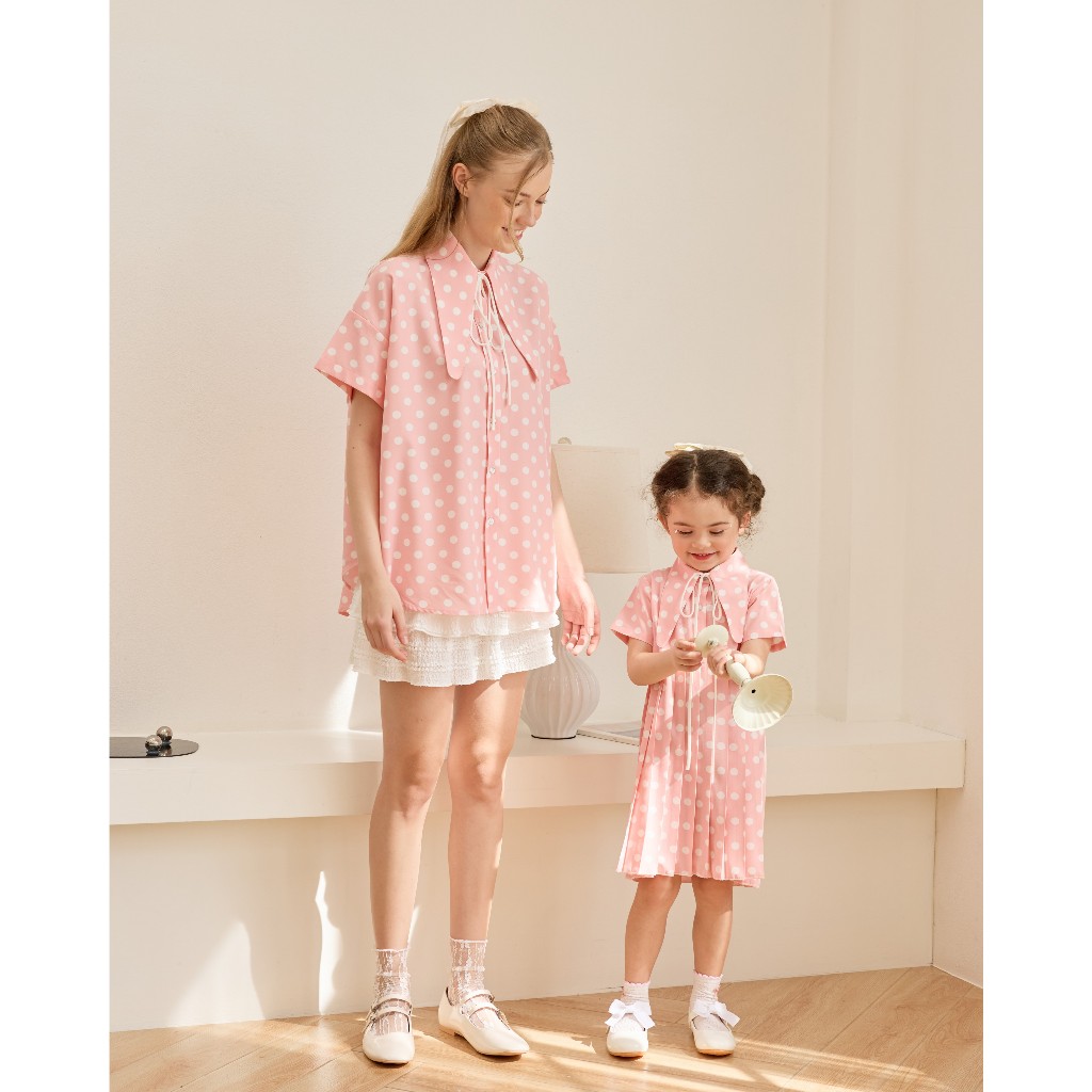 VACAY INDEED | Mini Mina Dress ลาย Pink Polka Dot  🎀  /พร้อมส่ง* - รูปที่ 5