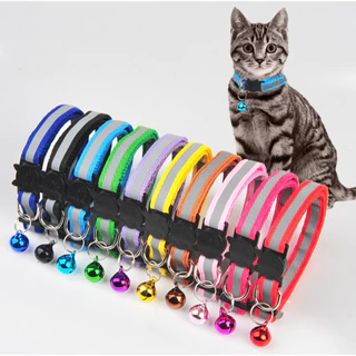 AL-139 ปลอกคอสัตว์เลี้ยง ปลอกคอสุนัข หมา ปลอกคอแมว collar มี 12 สี ปรับขนาดได้ (สายสะท้อนเเสง ตัวล็อกสีดำหน้าแมว)