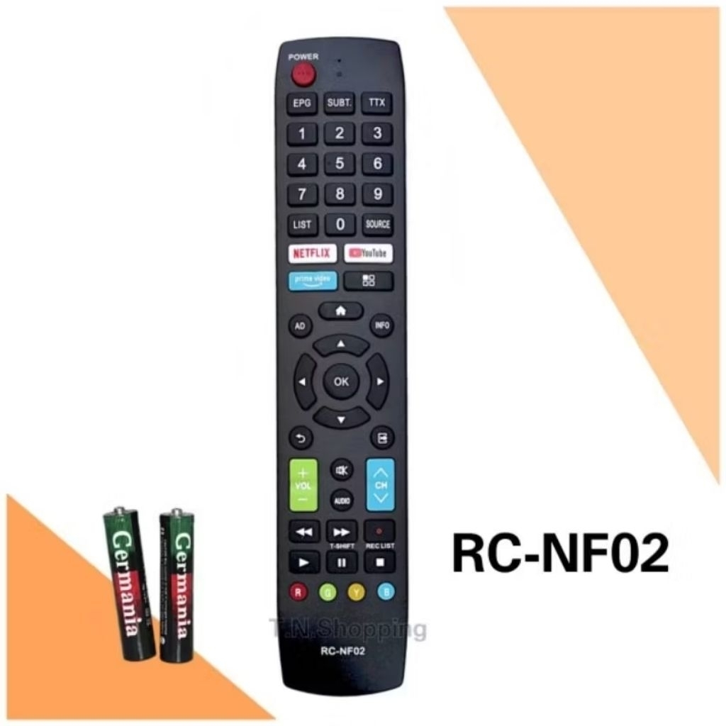 รีโมทสมาร์ททีวี Smart TV HD รุ่น RC-NF02 ใช้ได้กับ 32HS534AN 40HS534AN 42HS534AN 43HS534AN 49HS534AN