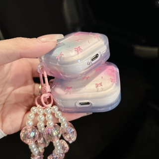 【 โบว์ชมพู 】เคสหูฟัง i12 J201 J206 เคสใสการ์ตูนนูน 1 2 3 เคสหูฟังบลูทูธ gen gen1 gen2 เคสหูฟังไร้สาย Pro Airpods 4 gen3