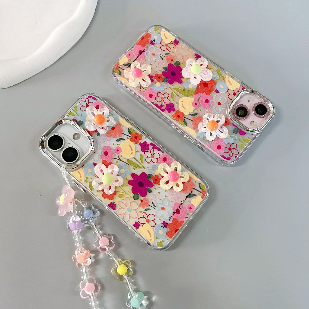เคสลายดอกไม้ใหญ่ สำหรับ for iPhone 11 12 13 14 15 16 Pro max  16Promax 15Promax 14Promax 16plus 15plus 14plus - รูปที่ 5