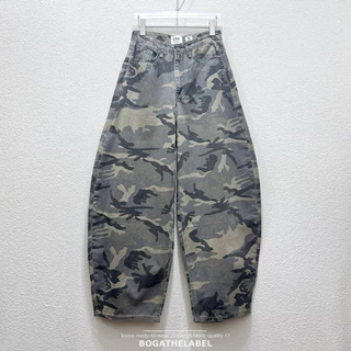 📍พร้อมส่งSLXL📍Smoke camo barrel jeans • ยีนส์ทรงชิคๆ มาในผ้ายีนส์ลายทหาร เท่มาก❕เย็บแบบขยายด้านข้างพองๆทรงถัง