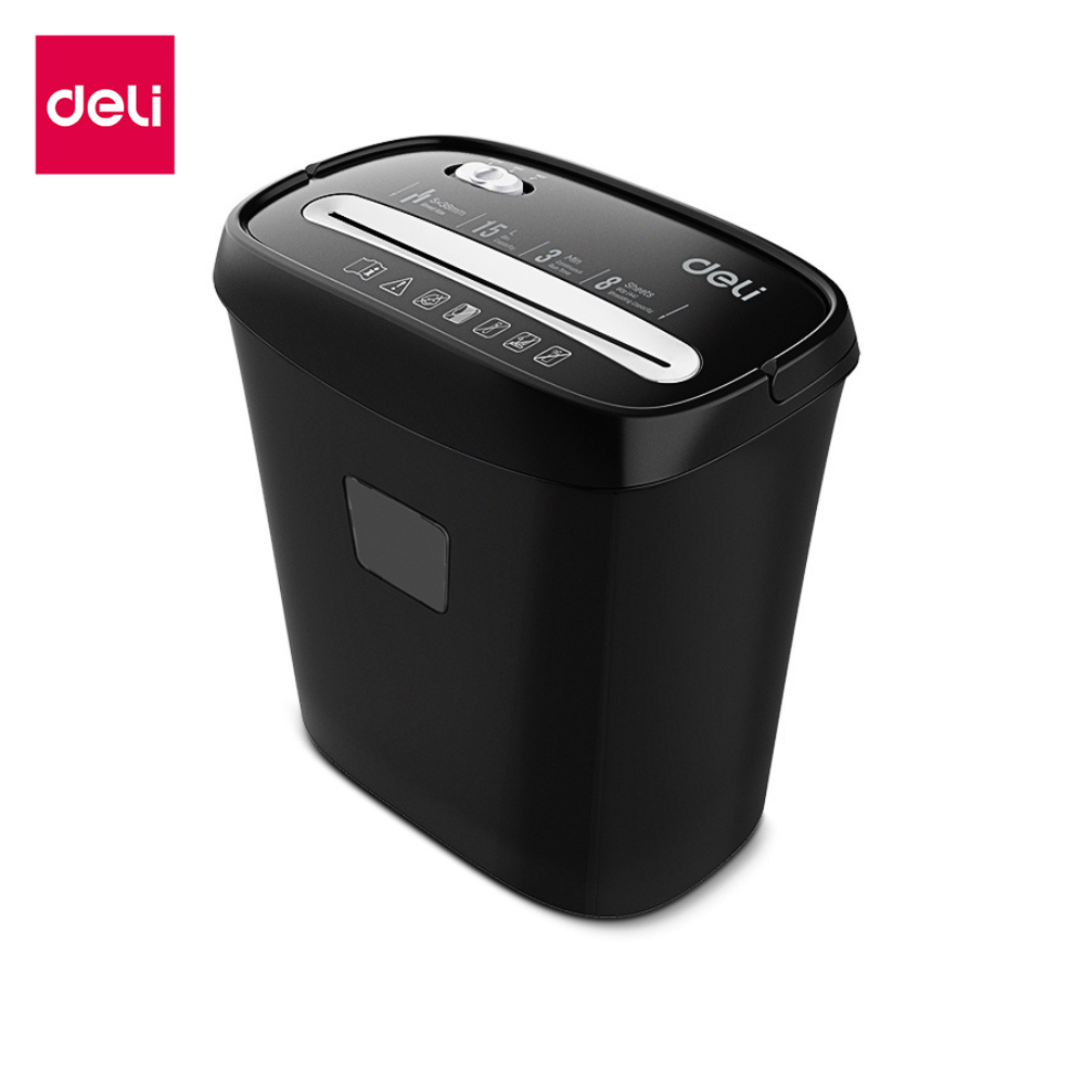 Deli เครื่องทำลายเอกสาร 12/17 ลิตร เครื่องย่อยกระดาษ ขนาด A4 6/8 แผ่น อุปกรณ์สำนักงาน Paper Shredder