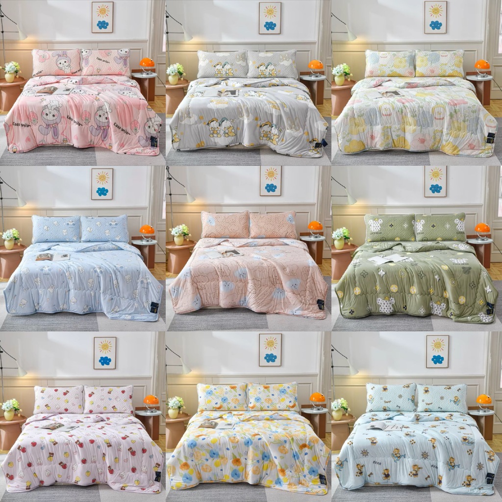 Tinc/Hilton/Channita ผ้าห่มนวมไหมเย็นลายการ์ตูนน่ารักๆ 7*8ฟุต นุ่ม ลื่น ห่มเย็นสบาย (เฉพาะผ้าห่มเท่านั้น)