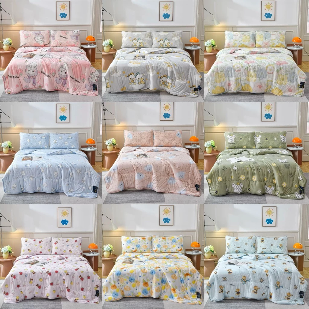 Tinc/Hilton/Channita ผ้าห่มนวมไหมเย็นลายการ์ตูนน่ารักๆ 7*8ฟุต นุ่ม ลื่น ห่มเย็นสบาย (เฉพาะผ้าห่มเท่านั้น)