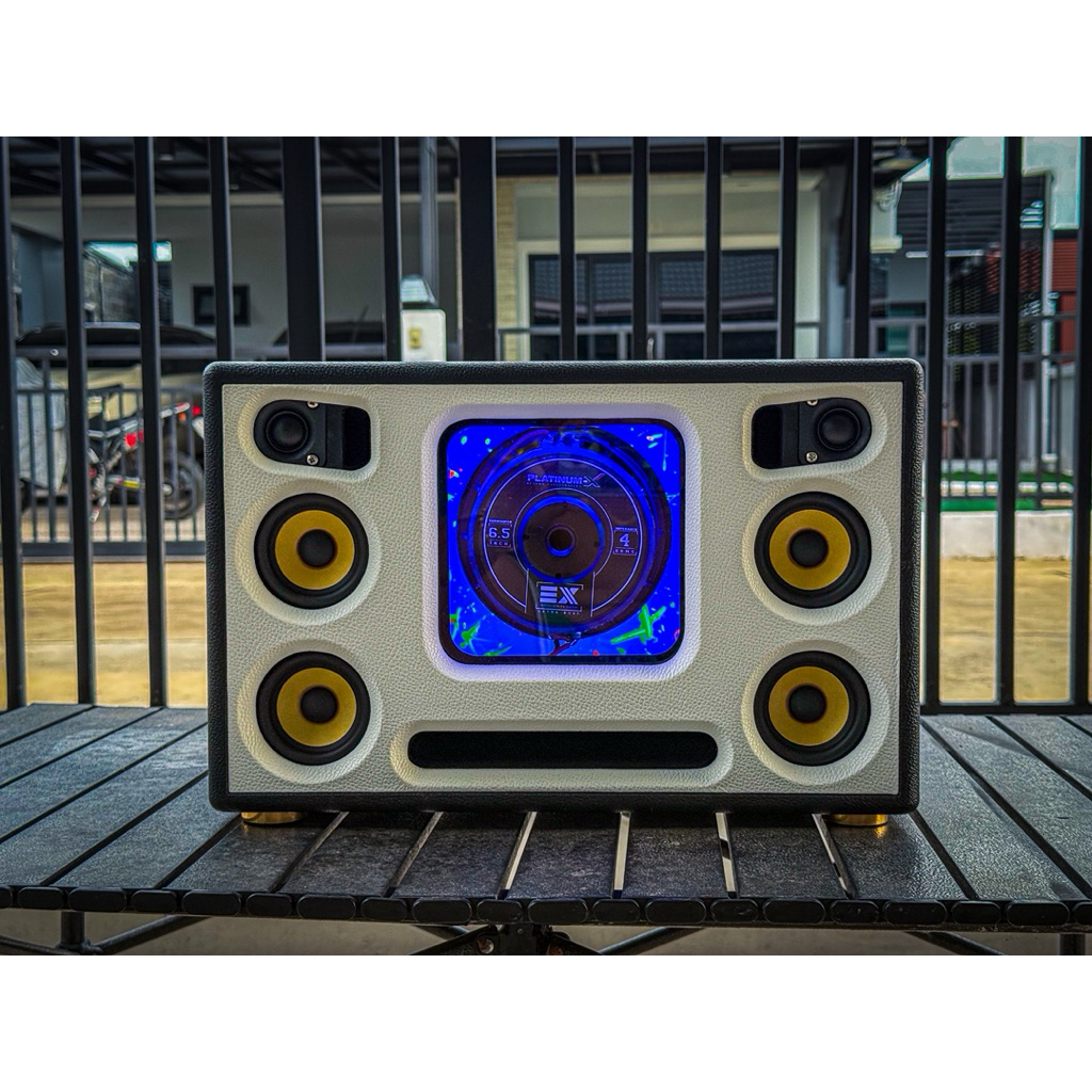 ลำโพงDiyแบนพาส6.5นิ้วโหดๆกลาง4ดอกลั่นๆ แบตอึด แอมTB21โม สามารถเพิ่มอะคลีลิคหลังได้และทำสีทางแชท