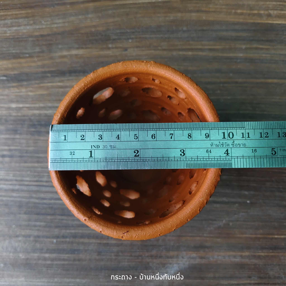 กระถางดินเผา กระถางลายรู ลายจุด ขนาดกว้าง 4 นิ้ว สูง 4 นิ้ว - รูปที่ 2
