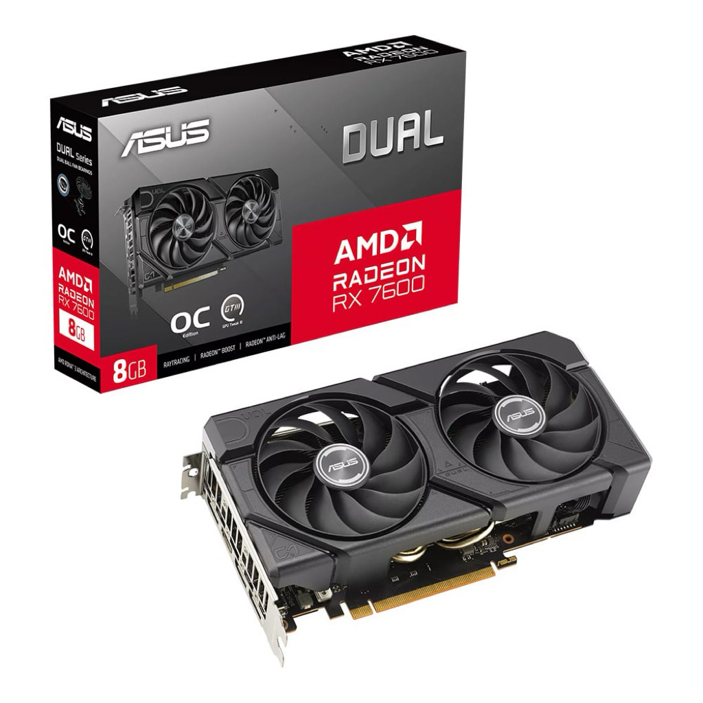 VGA ASUS DUAL RX7600 EVO OC EDITION 8GB (การ์ดจอมือสอง)