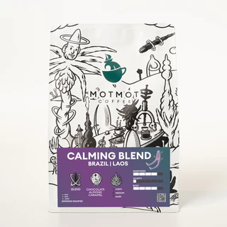 [ขายดี] Calming Blend เมล็ดกาแฟเบลน คั่วกลางค่อนเข้ม สู้นม โทน นัตตี้ ช้อกโกแลต | MOTMOT COFFEE