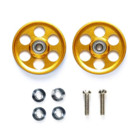 ทามิย่า💯โรลเลอร์ TAMIYA [95454:⭐️980] HG Lightweight 19mm Aluminum Ball-Race Rollers (Ringless/Gold)