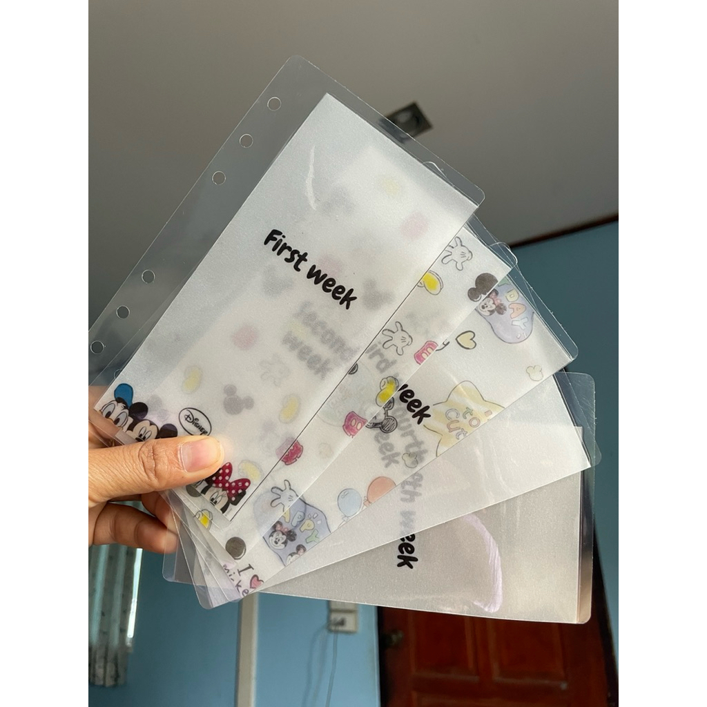 แผ่นออมเงินรายweekมิ๊กกี้มี5weekใส่เงินได้