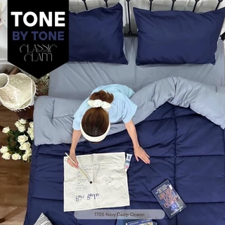ชุดผ้าปูที่นอนสีพื้น (Premium) เรียบหรู รุ่น Tone by Tone Classic Clam Series New collection ครบเซ็ท 6 ชิ้น
