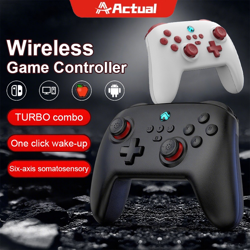 Actual   Wireless Pro Controller สําหรับ Nintendo Switch/Android/IOS/PC – ตัวควบคุมการเล่นเกมพร้อมจอยสติ๊ก