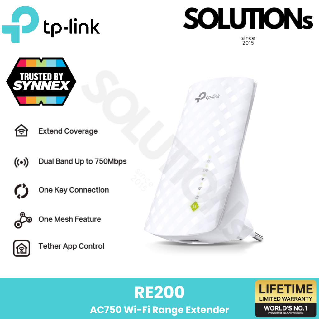 TP-Link ⚡️ตัวขยายสัญญาณ WiFi⚡️RE200 AC750 Repeater WiFi (Wi-Fi Range Extender)