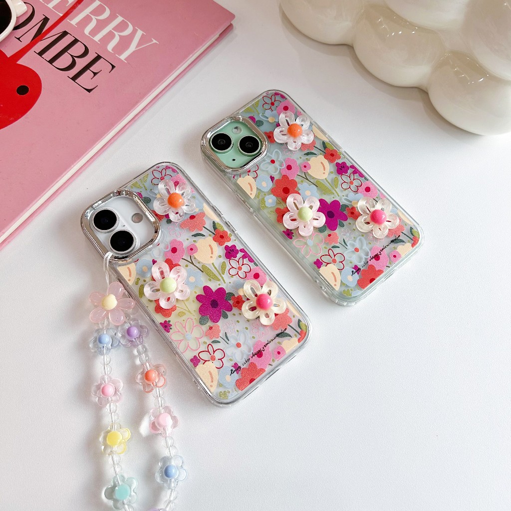 case เคสลายดอกไม้ใหญ่ for iPhone 11-12-13-14-15-16-Pro-max 16Promax 16plus 15plus 14plus 15Promax 14Promax i11 i16 i13