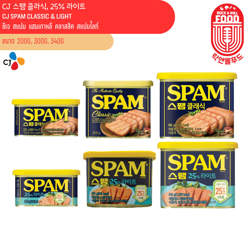 สแปม แฮมเกาหลี คลาสสิค สแปมไลท์ CJ Spam Classic & Light 스팸 클라식, 25% 라이트