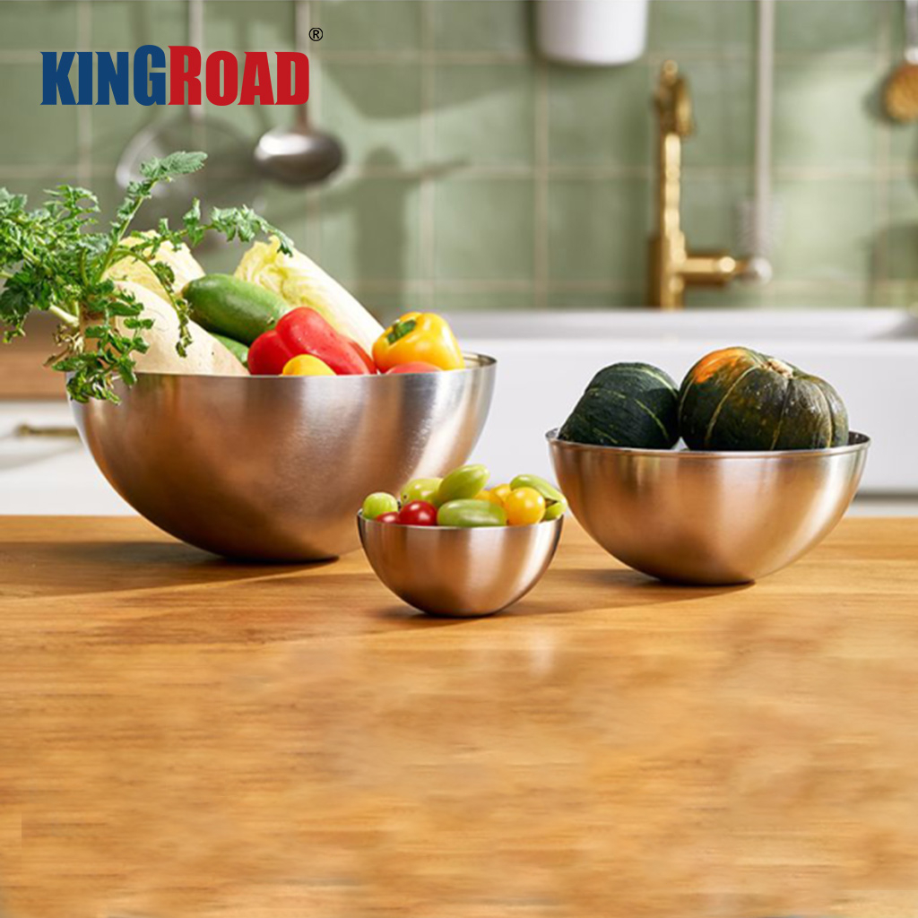 ชาม ผสม สแตนเลส กลมชุด 3 ชิ้น ชามผสมอาหารสเตนเลส（1.2L/2.5L/0.7L)สําหรับใส่ซุป ก๋วยเตี๋ยว ข้าว ผลไม้ สลัด - รูปที่ 6