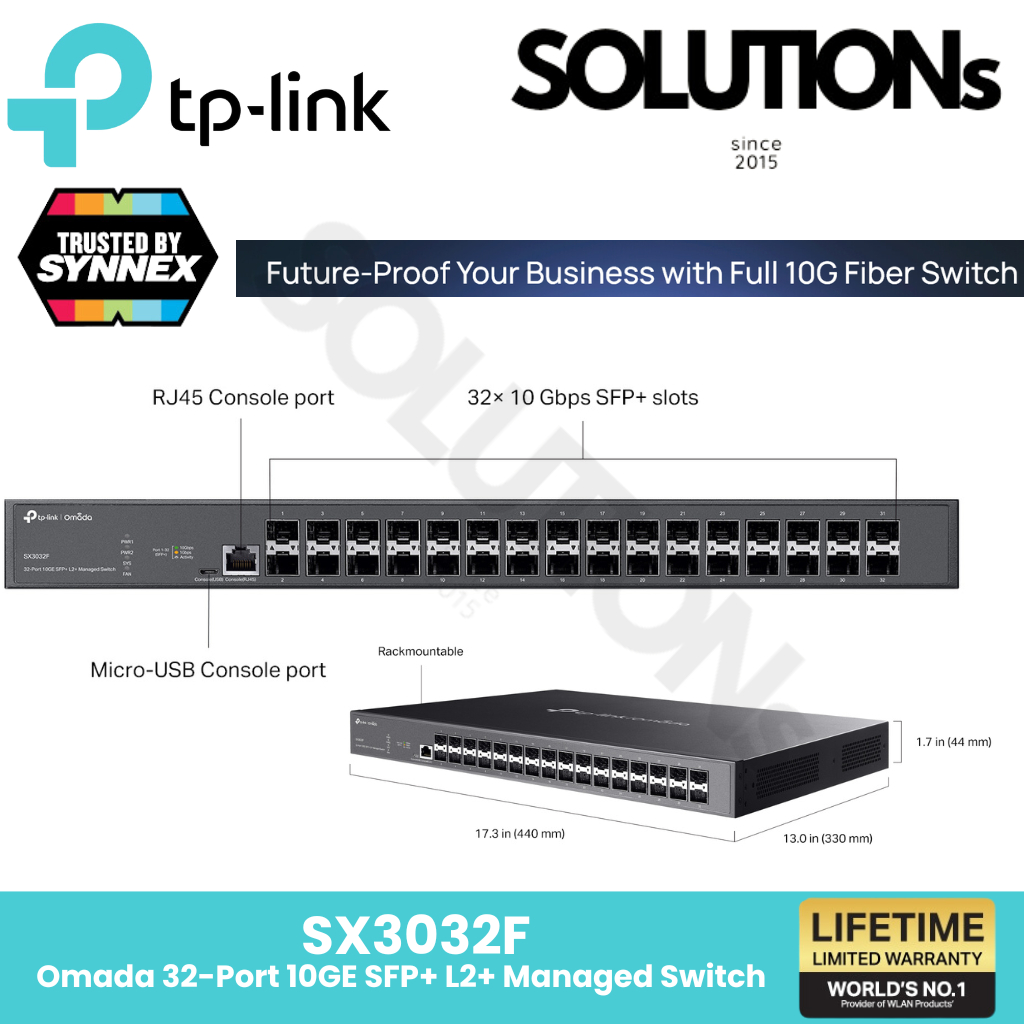 TP-Link(สวิตซ์ฮับ SFP) SX3032F/SX3016F/SX3008F ผลิตภัณฑ์ใหม่Omada 8-32-Port 10GE SFP+ L2+ Managed Sw