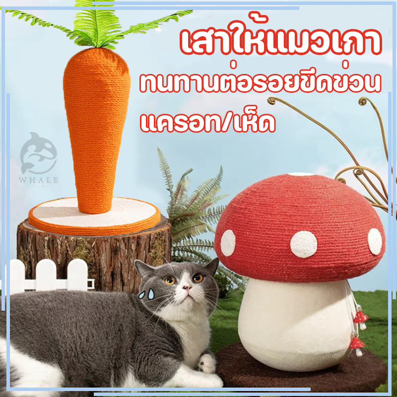 ของเล่นแมว ที่ลับเล็บแมว คอนโดแมว เสาลับเล็บ รูปร่างเห็ด ทนต่อการขีดข่วน ไม่ครอบครองพื้นที่