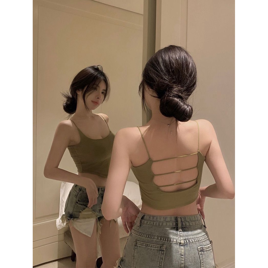 J.Q Bra : เสื้อสายเดี่ยว เว้าหลัง #935 พร้อมส่งจากไทย 🇹🇭