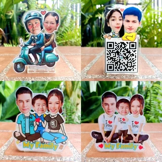 สแตนดี้อะคริลิคหัวดุ๊กดิ๊ก standy acrylicหัวดุ๊กดิ๊ก แบบคู่ แบบคนรัก ขนาดใหญ่ (เปลี่ยนรูป หรือ หัวได้ )