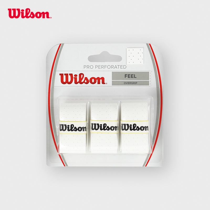 Wilson PRO OVERGRIP PERFORATED เทปพันด้ามไม้เทนนิส 3 Pack WRZ4005WH Official Store