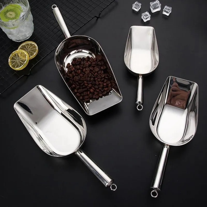 304 สแตนเลส，ตักน้ำแข็ง ที่ตักข้าวสาร ที่ตักอาหาร ที่ตักแป้ง ที่ตักสแตนเลส ที่ตักอเนกประสงค์ มีให้เลื