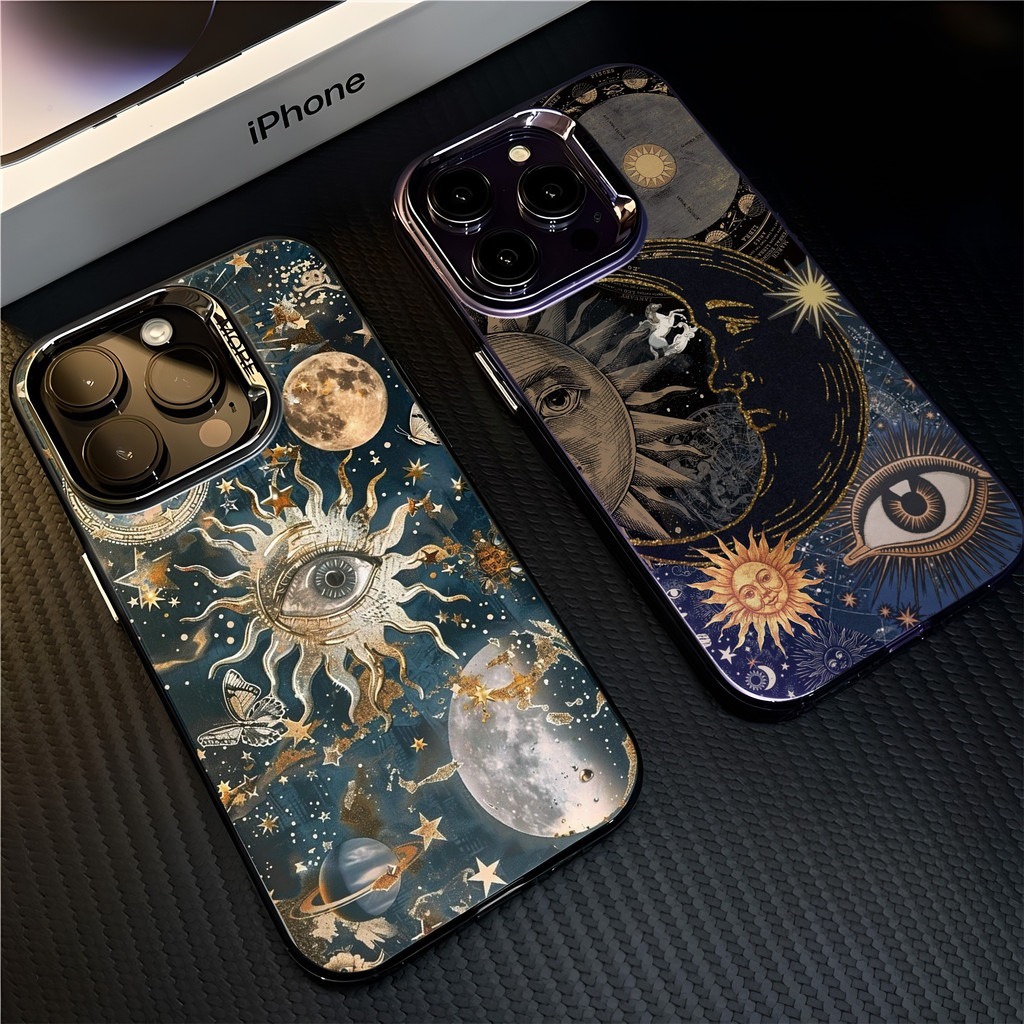 ดวงอาทิตย์ ตา วินเทจ เคสสําหรับiphone 16 Pro Max 15 14 XR 13 11 12 Pro Max 8 7 6 6S Plus X Xs Max Se 2020 13 12 11 แฟชั่
