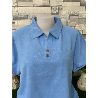 เสื้อคอปก เสื้อคุณแม่ เนื้อผ้าเบาใส่สบาย มีกระเป๋าหน้า รอบอก40-44นิ้ว รุ่น602