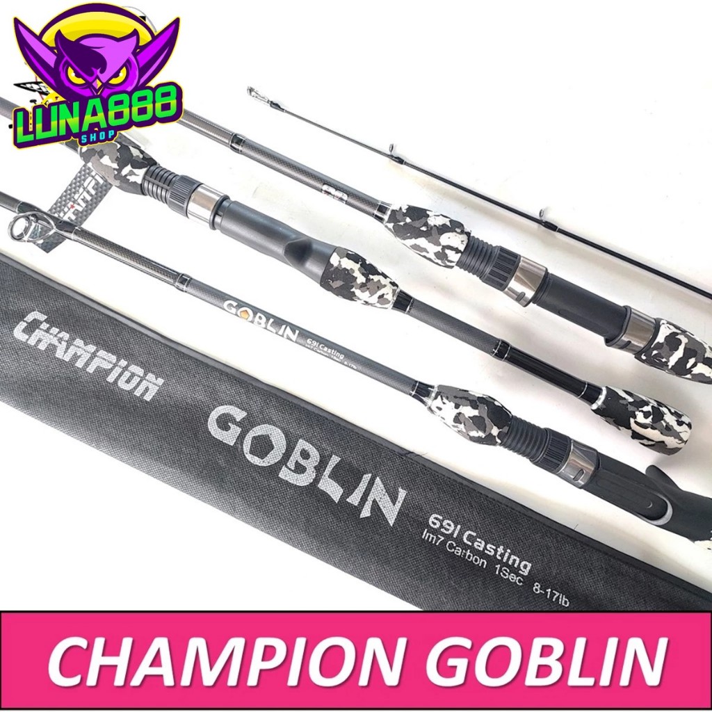 คันตีเหยื่อปลอม CHAMPION GOBLIN เวท8-17lb ออกแบบมาได้สวยงาม ลายพรางดำ